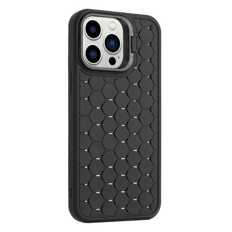 Honeycomb Radiating Lens Holder TPU Phone Case, For iPhone 14 Pro, For iPhone 14 Pro Max, For iPhone 13 Pro Max, For iPhone 13 Pro, For iPhone 13