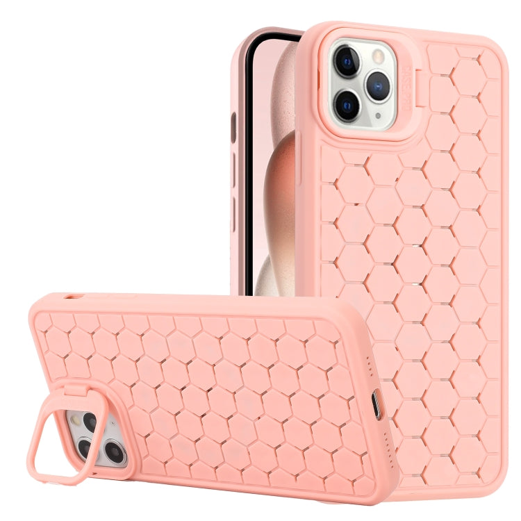 Honeycomb Radiating Lens Holder TPU Phone Case, For iPhone 11 Pro