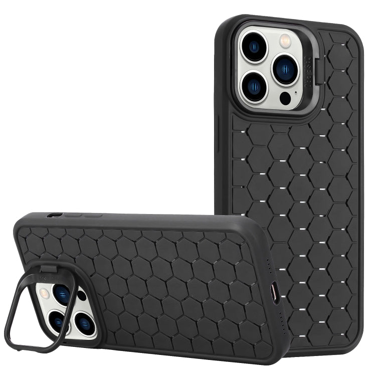 Honeycomb Radiating Lens Holder TPU Phone Case, For iPhone 16 Pro Max, For iPhone 16 Pro, For iPhone 16 Plus, For iPhone 16, For iPhone 15 Pro Max