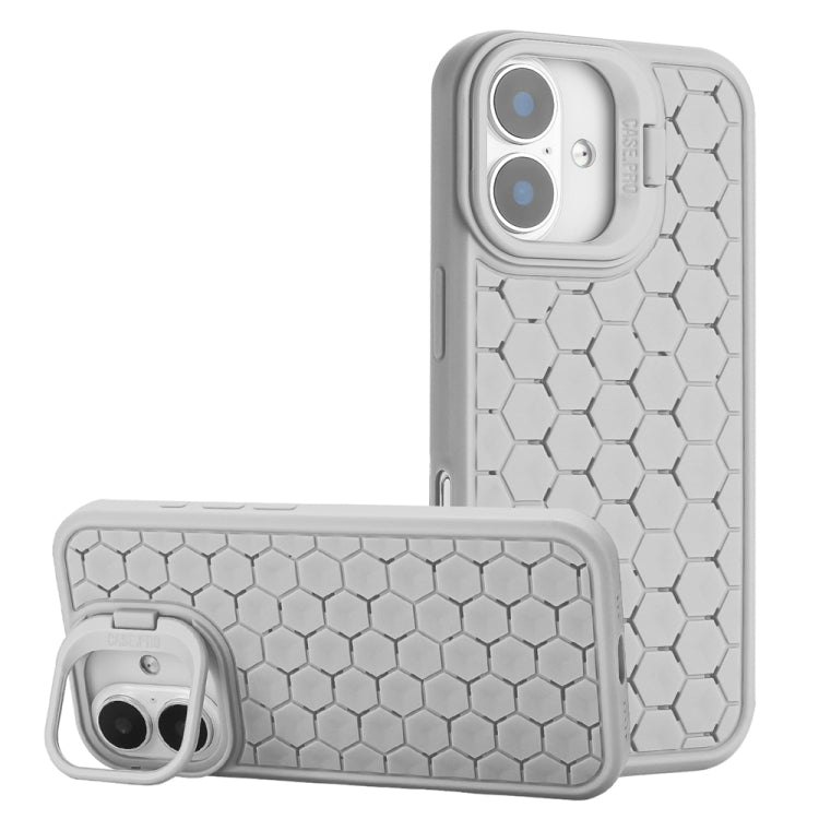 Honeycomb Radiating Lens Holder TPU Phone Case, For iPhone 16 Pro Max, For iPhone 16 Pro, For iPhone 16 Plus, For iPhone 16, For iPhone 15 Pro Max