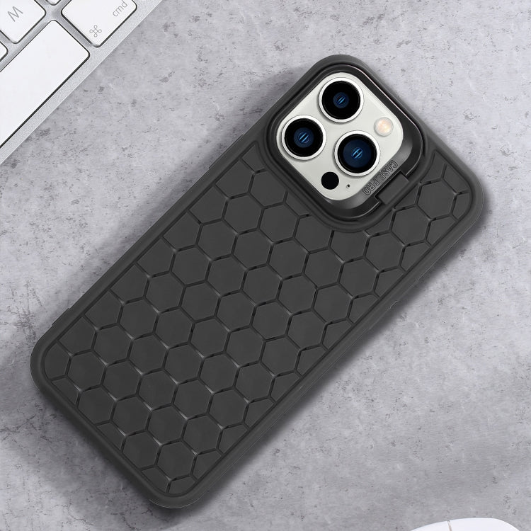 Honeycomb Radiating Holder TPU Phone Case with Lanyard, For iPhone 14 Pro, For iPhone 14 Pro Max, For iPhone 13 Pro Max, For iPhone 13 Pro, For iPhone 13