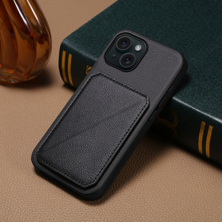 D04 Calf Texture Dual Card Slot Holder Phone Case, For iPhone 15, For iPhone 14 Plus, For iPhone 14, For iPhone 14 Pro, For iPhone 14 Pro Max, For iPhone 13 Pro Max, For iPhone 13 Pro, For iPhone 13