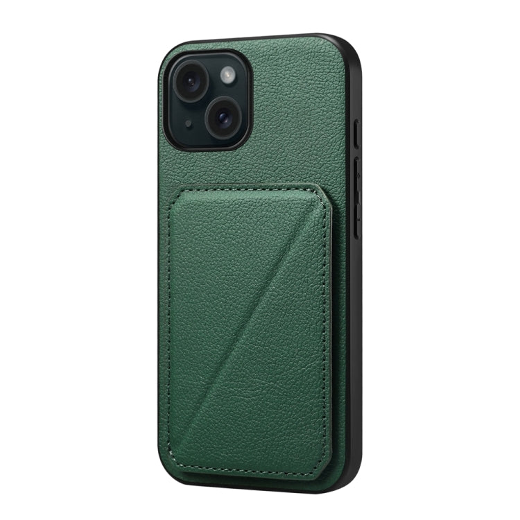 D04 Calf Texture Dual Card Slot Holder Phone Case, For iPhone 15, For iPhone 14 Plus, For iPhone 14, For iPhone 14 Pro, For iPhone 14 Pro Max, For iPhone 13 Pro Max, For iPhone 13 Pro, For iPhone 13