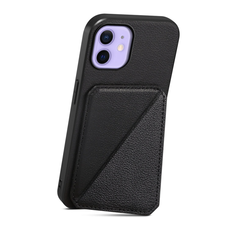 D04 Calf Texture Dual Card Slot Holder Phone Case, For iPhone 12, For iPhone 12 Pro Max, For iPhone 12 Pro, For iPhone 11 Pro Max, For iPhone 11, For iPhone 11 Pro, For iPhone X / XS, For iPhone XR