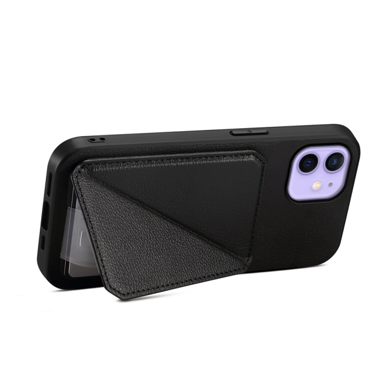 D04 Calf Texture Dual Card Slot Holder Phone Case, For iPhone 12, For iPhone 12 Pro Max, For iPhone 12 Pro, For iPhone 11 Pro Max, For iPhone 11, For iPhone 11 Pro, For iPhone X / XS, For iPhone XR