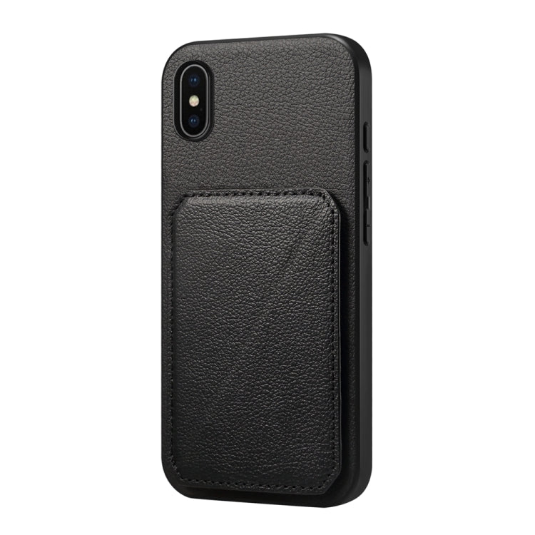 D04 Calf Texture Dual Card Slot Holder Phone Case, For iPhone 12, For iPhone 12 Pro Max, For iPhone 12 Pro, For iPhone 11 Pro Max, For iPhone 11, For iPhone 11 Pro, For iPhone X / XS, For iPhone XR