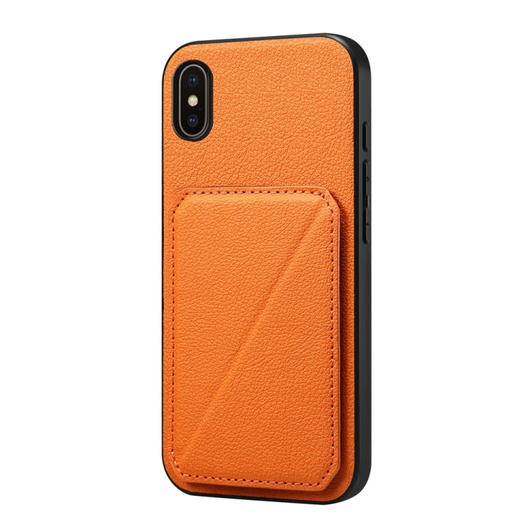 D04 Calf Texture Dual Card Slot Holder Phone Case, For iPhone 12, For iPhone 12 Pro Max, For iPhone 12 Pro, For iPhone 11 Pro Max, For iPhone 11, For iPhone 11 Pro, For iPhone X / XS, For iPhone XR