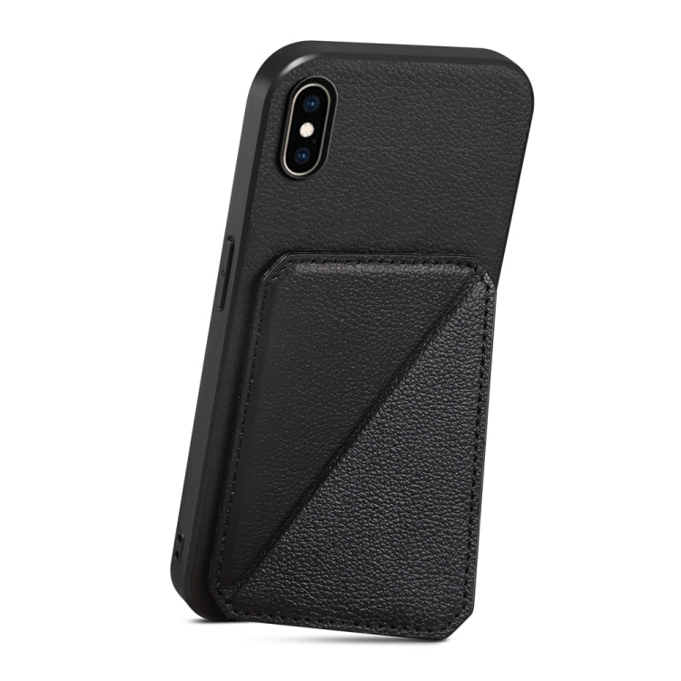 D04 Calf Texture Dual Card Slot Holder Phone Case, For iPhone XS Max, For iPhone 7 Plus / 8 Plus