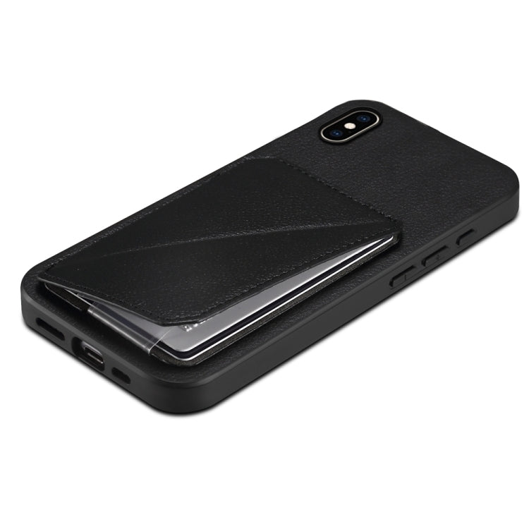 D04 Calf Texture Dual Card Slot Holder Phone Case, For iPhone XS Max, For iPhone 7 Plus / 8 Plus