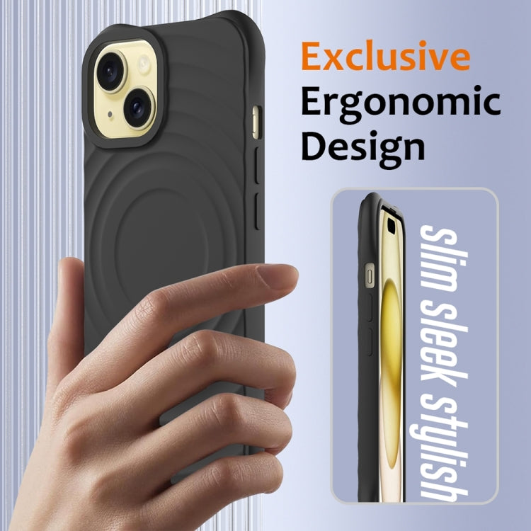 Wave Texture MagSafe Magnetic Liquid Silicone Phone Case, For iPhone 13, For iPhone 13 mini, For iPhone 12, For iPhone 12 Pro Max, For iPhone 12 Pro