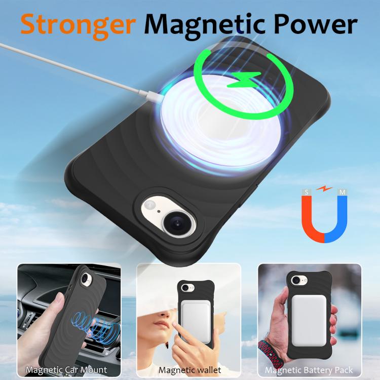 Wave Texture MagSafe Magnetic Liquid Silicone Phone Case, For iPhone 16e, For iPhone 16 Pro Max, For iPhone 16 Pro, For iPhone 16 Plus, For iPhone 16