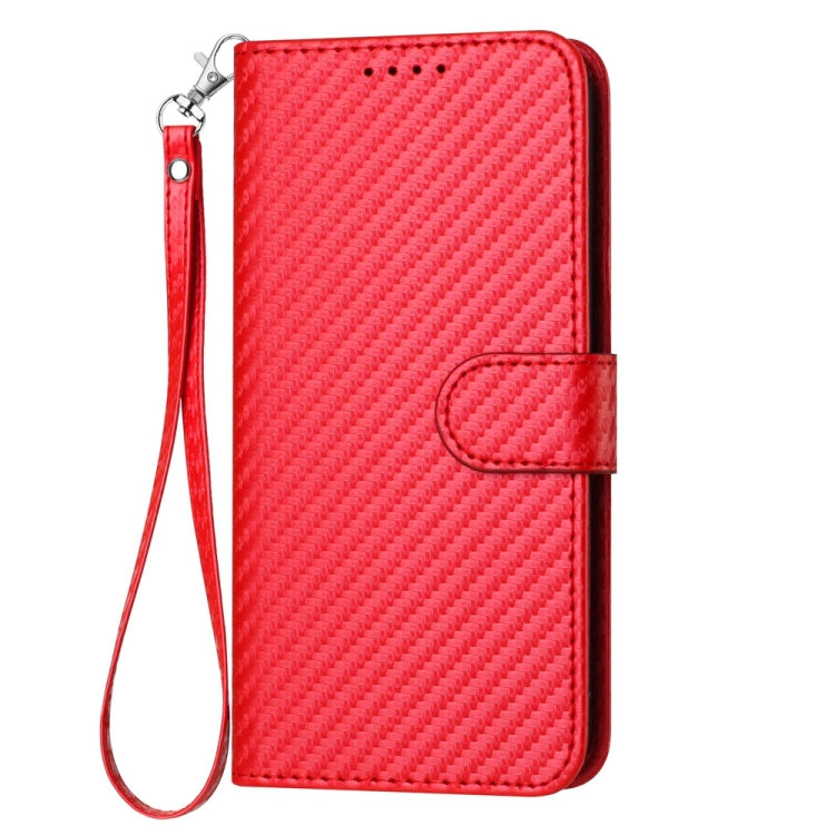 YX0070 Carbon Fiber Buckle Leather Phone Case with Lanyard, For iPhone 13, For iPhone 13 mini, For iPhone 12 / 12 Pro, For iPhone 12 Pro Max