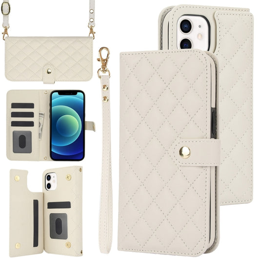 Crossbody Multifunction Rhombic Leather Phone Case, For iPhone 12 / 12 Pro, For iPhone 12 Pro Max, For iPhone 12 mini, For iPhone 11 Pro Max