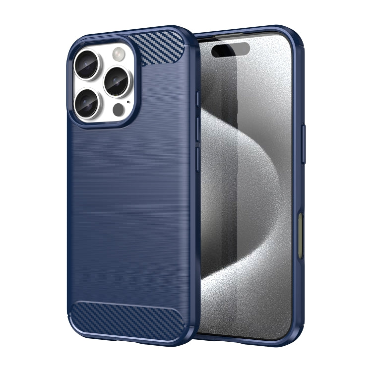 Brushed Texture Carbon Fiber TPU Phone Case, For iPhone 16 Pro Max, For iPhone 16 Pro, For iPhone 16 Plus, For iPhone 16, iPhone 16e