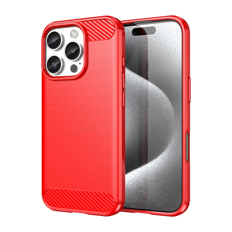 Brushed Texture Carbon Fiber TPU Phone Case, For iPhone 16 Pro Max, For iPhone 16 Pro, For iPhone 16 Plus, For iPhone 16, iPhone 16e