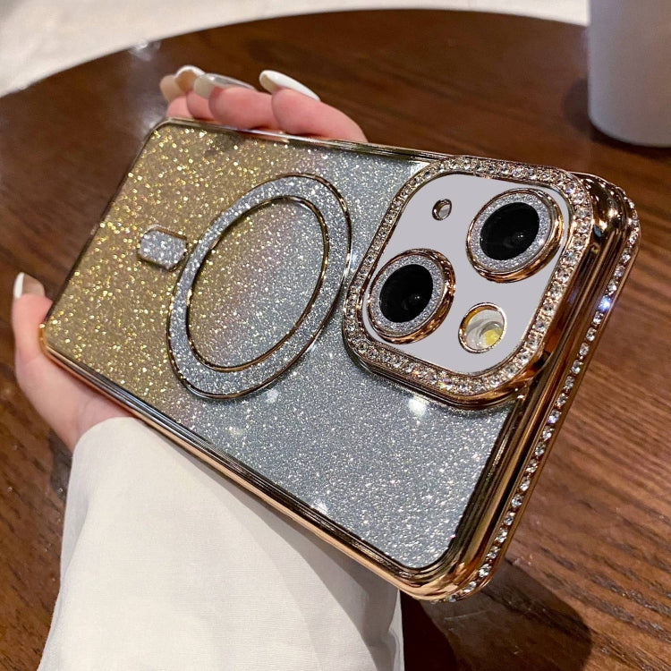 Diamond Gradient Glitter Plated MagSafe Phone Case, For iPhone 15 Pro, For iPhone 15 Plus, For iPhone 15, For iPhone 14 Plus, For iPhone 14