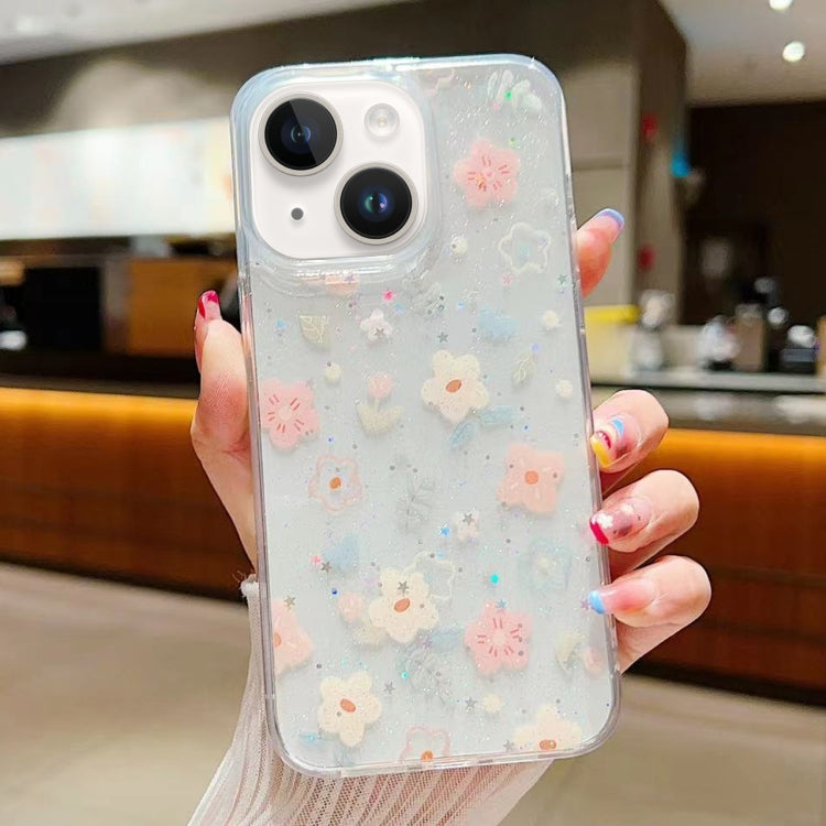 Fresh Small Floral Epoxy TPU Phone Case, For iPhone 15 Pro, For iPhone 15 Plus, For iPhone 15, For iPhone 14 Plus, For iPhone 14