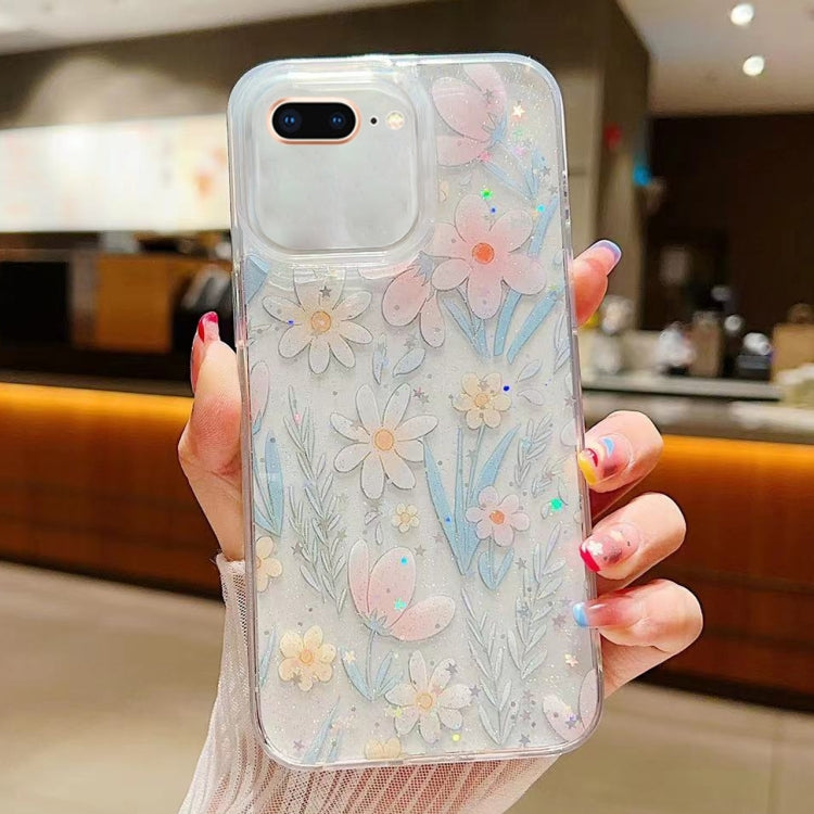 Fresh Small Floral Epoxy TPU Phone Case, For iPhone XS Max, For iPhone 7 Plus / 8 Plus, For iPhone X / XS