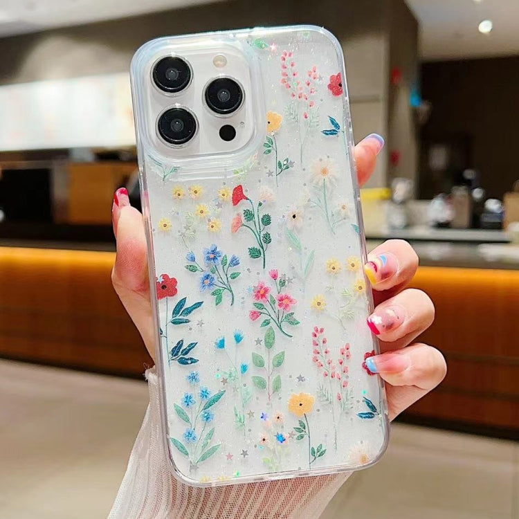 Fresh Small Floral Epoxy TPU Phone Case, For iPhone 15 Pro, For iPhone 15 Plus, For iPhone 15, For iPhone 14 Plus, For iPhone 14