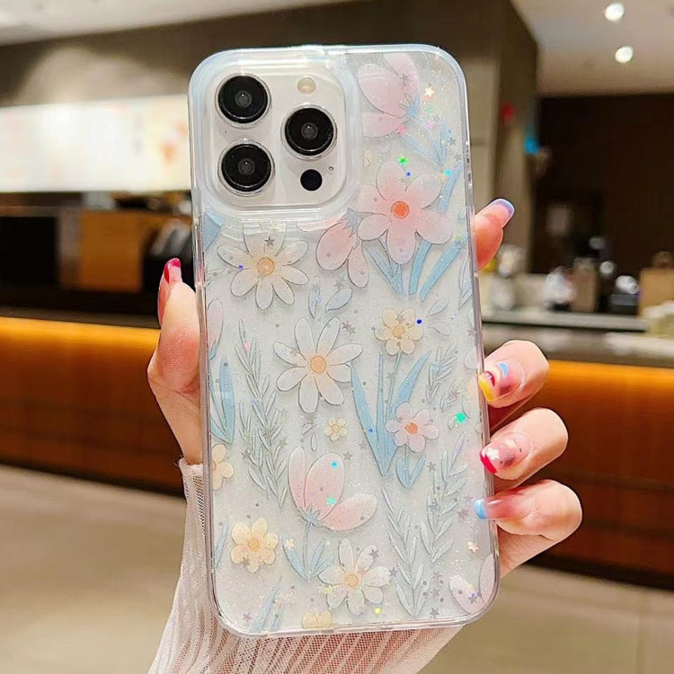 Fresh Small Floral Epoxy TPU Phone Case, For iPhone 16 Pro Max, For iPhone 16 Pro, For iPhone 16 Plus, For iPhone 16, For iPhone 15 Pro Max