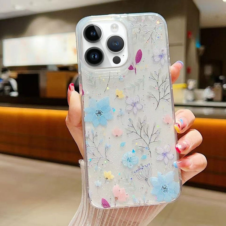 Fresh Small Floral Epoxy TPU Phone Case, For iPhone 16 Pro Max, For iPhone 16 Pro, For iPhone 16 Plus, For iPhone 16, For iPhone 15 Pro Max