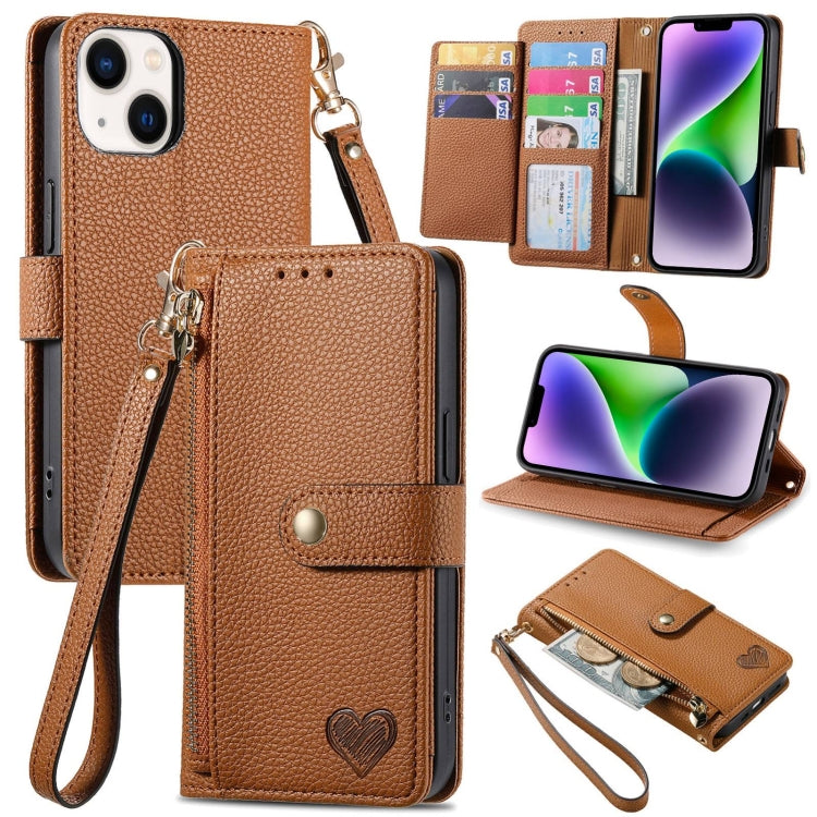 Love Zipper Lanyard Leather Phone Case, For iPhone 14, For iPhone 14 Pro, For iPhone 14 Pro Max, For iPhone 13 Pro Max, For iPhone 13 Pro