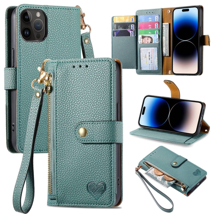 Love Zipper Lanyard Leather Phone Case, For iPhone 14, For iPhone 14 Pro, For iPhone 14 Pro Max, For iPhone 13 Pro Max, For iPhone 13 Pro