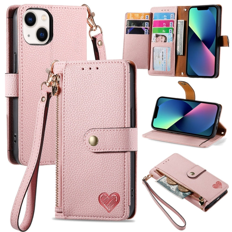 Love Zipper Lanyard Leather Phone Case, For iPhone 13, For iPhone 13 mini, For iPhone 12 mini, For iPhone 12 Pro Max, For iPhone 11 Pro Max