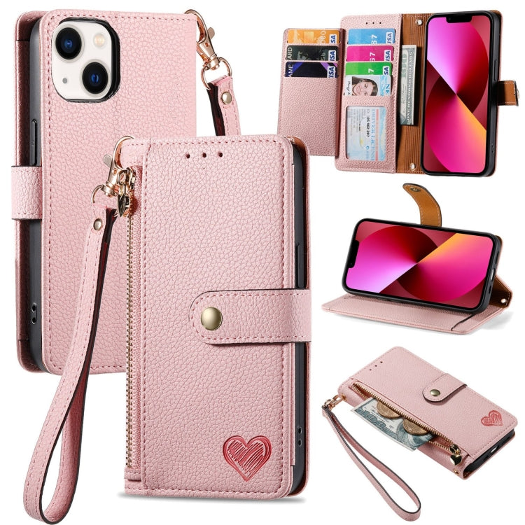 Love Zipper Lanyard Leather Phone Case, For iPhone 13, For iPhone 13 mini, For iPhone 12 mini, For iPhone 12 Pro Max, For iPhone 11 Pro Max