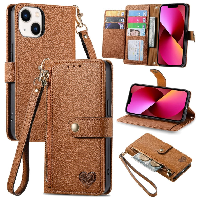 Love Zipper Lanyard Leather Phone Case, For iPhone 13, For iPhone 13 mini, For iPhone 12 mini, For iPhone 12 Pro Max, For iPhone 11 Pro Max