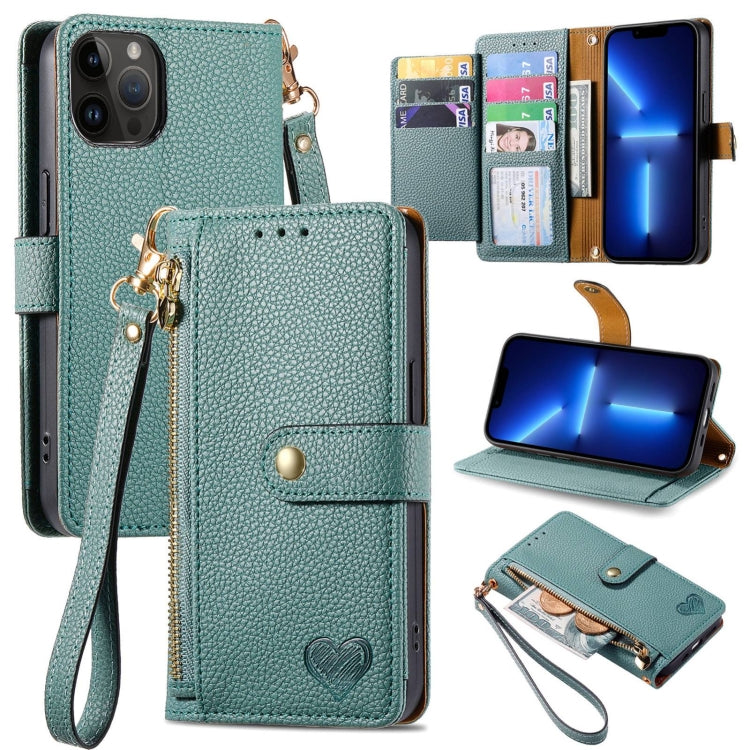 Love Zipper Lanyard Leather Phone Case, For iPhone 14, For iPhone 14 Pro, For iPhone 14 Pro Max, For iPhone 13 Pro Max, For iPhone 13 Pro