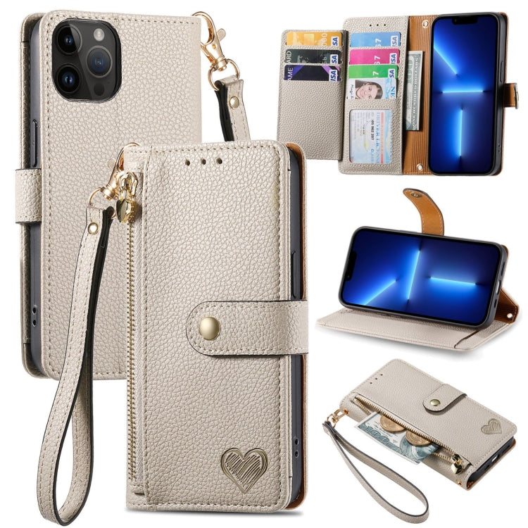 Love Zipper Lanyard Leather Phone Case, For iPhone 14, For iPhone 14 Pro, For iPhone 14 Pro Max, For iPhone 13 Pro Max, For iPhone 13 Pro