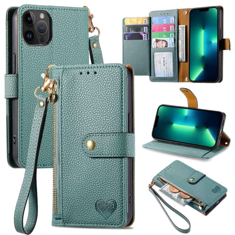 Love Zipper Lanyard Leather Phone Case, For iPhone 14, For iPhone 14 Pro, For iPhone 14 Pro Max, For iPhone 13 Pro Max, For iPhone 13 Pro