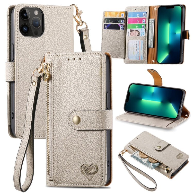 Love Zipper Lanyard Leather Phone Case, For iPhone 14, For iPhone 14 Pro, For iPhone 14 Pro Max, For iPhone 13 Pro Max, For iPhone 13 Pro