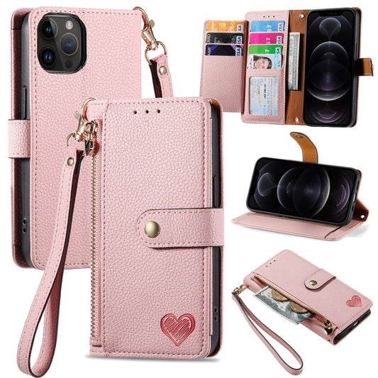 Love Zipper Lanyard Leather Phone Case, For iPhone 12 / 12 Pro, For iPhone X / XS, For iPhone 7 Plus / 8 Plus, For iPhone 6 Plus / 6s Plus, For iPhone 6 / 6s