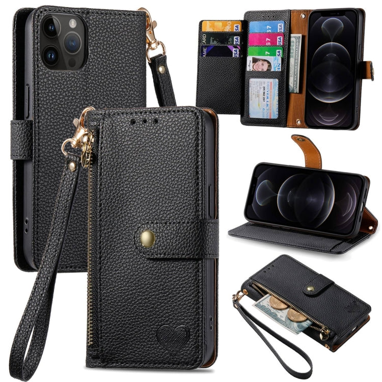 Love Zipper Lanyard Leather Phone Case, For iPhone 12 / 12 Pro, For iPhone X / XS, For iPhone 7 Plus / 8 Plus, For iPhone 6 Plus / 6s Plus, For iPhone 6 / 6s