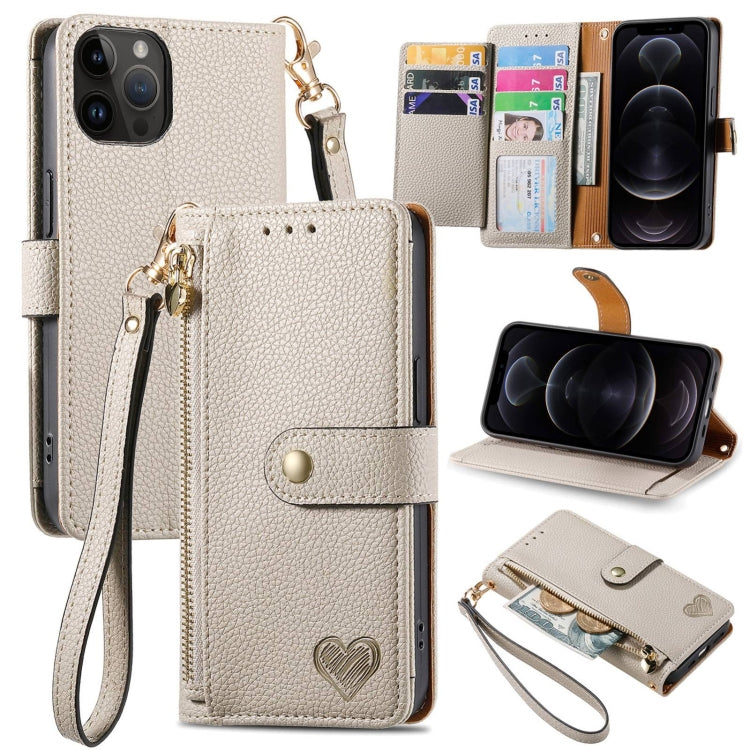 Love Zipper Lanyard Leather Phone Case, For iPhone 12 / 12 Pro, For iPhone X / XS, For iPhone 7 Plus / 8 Plus, For iPhone 6 Plus / 6s Plus, For iPhone 6 / 6s