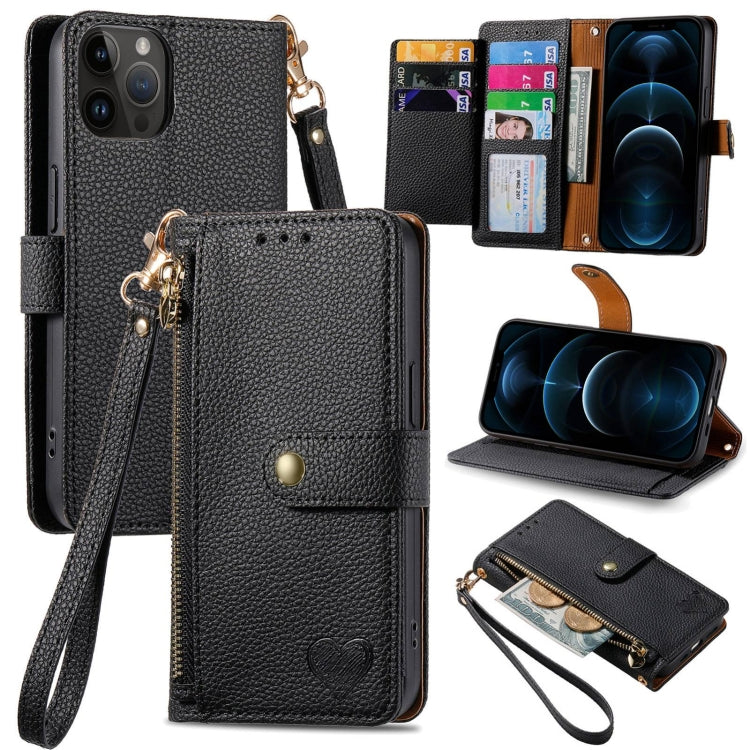 Love Zipper Lanyard Leather Phone Case, For iPhone 13, For iPhone 13 mini, For iPhone 12 mini, For iPhone 12 Pro Max, For iPhone 11 Pro Max