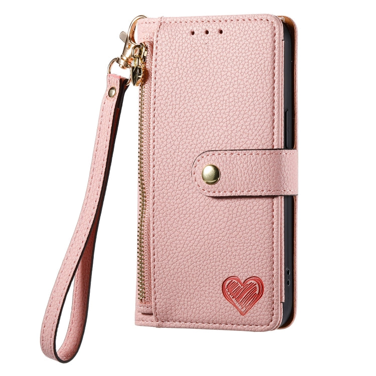 Love Zipper Lanyard Leather Phone Case, For iPhone 11, For iPhone 11 Pro, For iPhone XR, For iPhone XS Max, For iPhone 7 / 8 / SE 2022