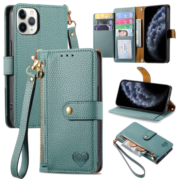 Love Zipper Lanyard Leather Phone Case, For iPhone 11, For iPhone 11 Pro, For iPhone XR, For iPhone XS Max, For iPhone 7 / 8 / SE 2022