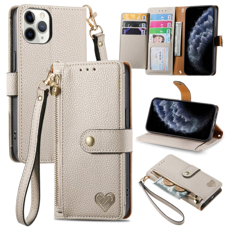 Love Zipper Lanyard Leather Phone Case, For iPhone 11, For iPhone 11 Pro, For iPhone XR, For iPhone XS Max, For iPhone 7 / 8 / SE 2022