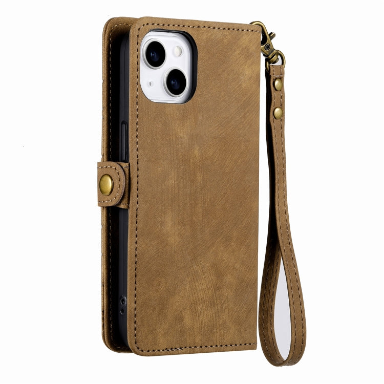 Geometric Zipper Wallet Side Buckle Leather Phone Case, For iPhone 14 Pro, For iPhone 14 Pro Max, For iPhone 7 / 8 / SE 2022, For iPhone 13 Pro Max, For iPhone 13 Pro