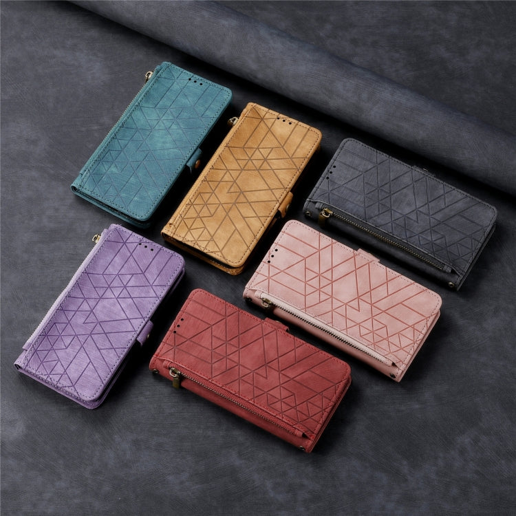 Geometric Zipper Wallet Side Buckle Leather Phone Case, For iPhone XS Max, For iPhone 7 Plus / 8 Plus, For iPhone 6 Plus / 6s Plus, For iPhone 6 / 6s