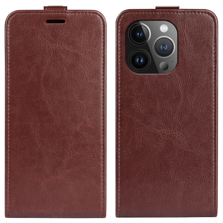 R64 Texture Single Vertical Flip Leather Phone Case, For iPhone 16 Pro Max, For iPhone 16 Pro, For iPhone 16 Plus, For iPhone 16, For iPhone 16e, For iPhone 15 Pro Max, For iPhone 15 Pro, For iPhone 15 Plus