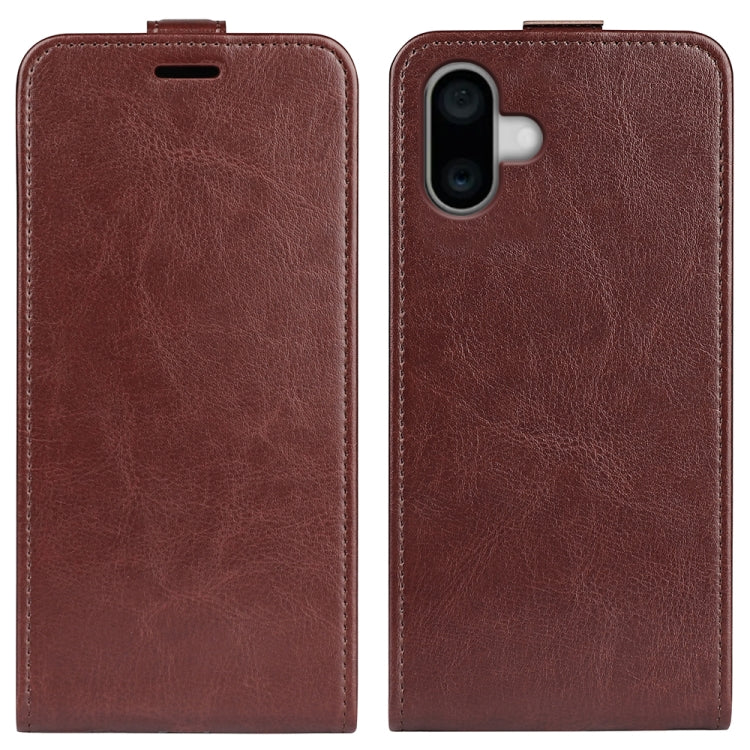 R64 Texture Single Vertical Flip Leather Phone Case, For iPhone 16 Pro Max, For iPhone 16 Pro, For iPhone 16 Plus, For iPhone 16, For iPhone 16e, For iPhone 15 Pro Max, For iPhone 15 Pro, For iPhone 15 Plus