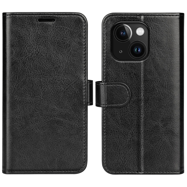 R64 Texture Horizontal Flip Leather Phone Case, For iPhone 15