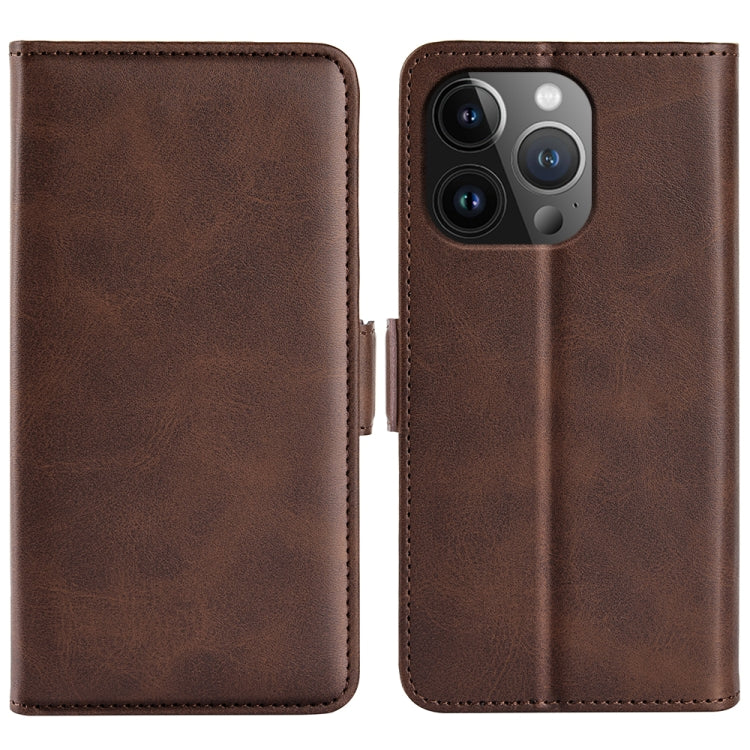 Dual-side Magnetic Buckle Horizontal Flip Leather Phone Case, For iPhone 15 Pro, For iPhone 15 Plus, For iPhone 15