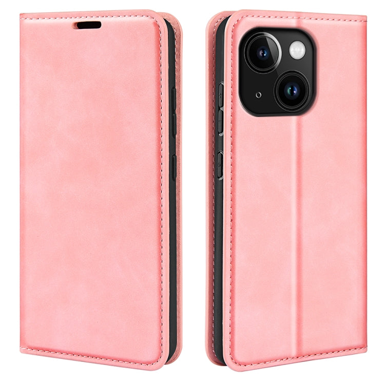 Retro-skin  Magnetic Suction Leather Phone Case, For iPhone 15 Pro, For iPhone 15 Plus, For iPhone 15