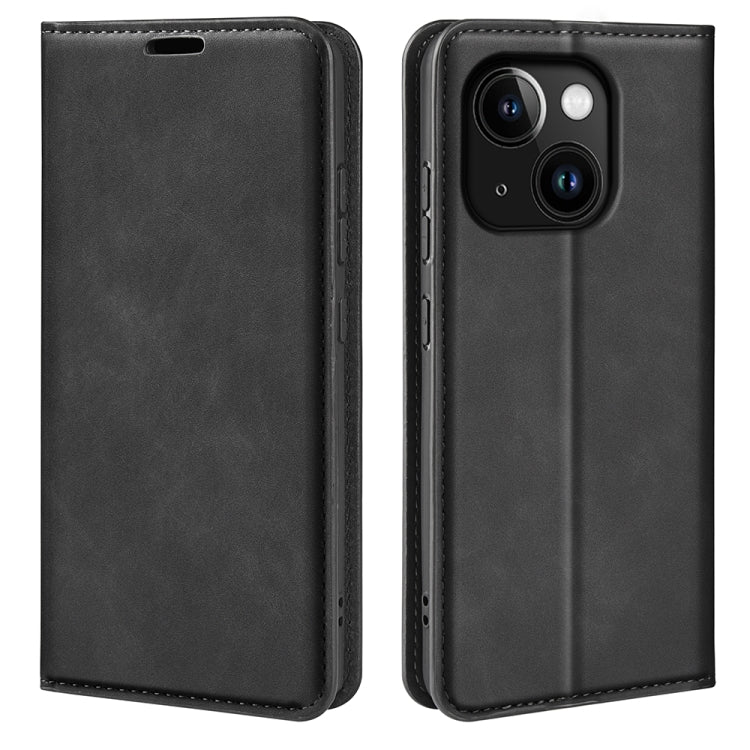 Retro-skin  Magnetic Suction Leather Phone Case, For iPhone 15 Pro, For iPhone 15 Plus, For iPhone 15