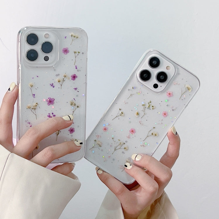 Gypsophila Flowers Pattern TPU Protective Phone Case, For iPhone 15